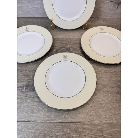 Wedgwood Vera Wang 9” Platinum Unicorn Champagne Accent Salad Plate-Set Of 4 - Picture 2 of 7